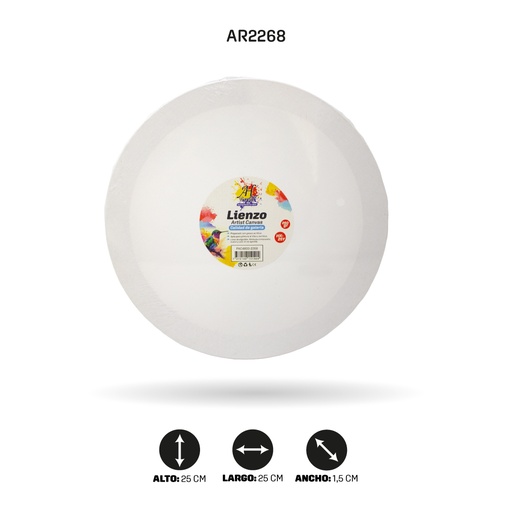 [AR2268] LIENZO ARTISTICO REDONDO HK-25CM [PAC4833-2268]