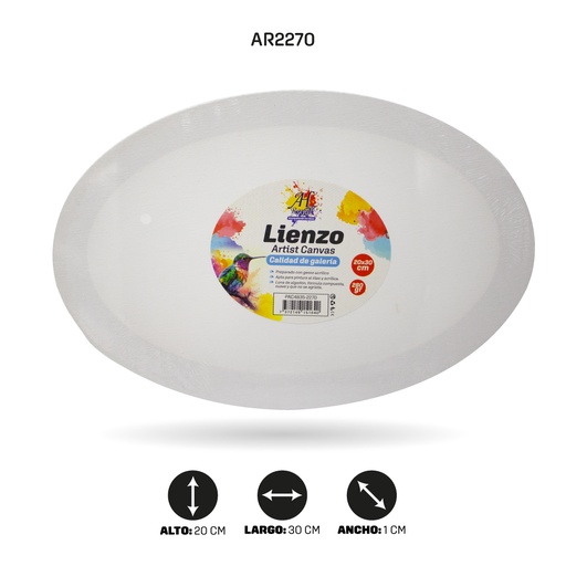 [AR2270] LIENZO ARTISTICO OVALADO 20x30CM [PAC4835-2270]