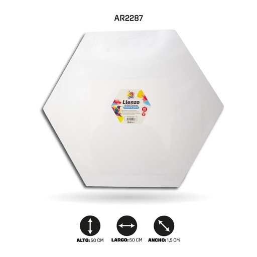 [AR2287] LIENZO ARTISTICO HEXAGONAL 50CM [PAC4842-2287]