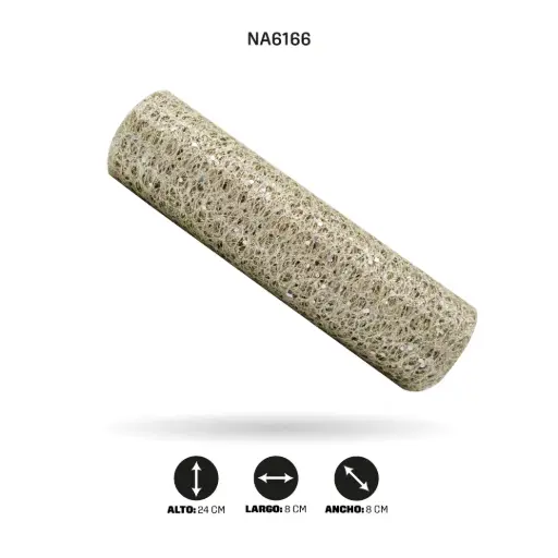 [NA6166] MALLA 24cm x 5y CHAMPAÑA ESCARCHADO [PAC5095]