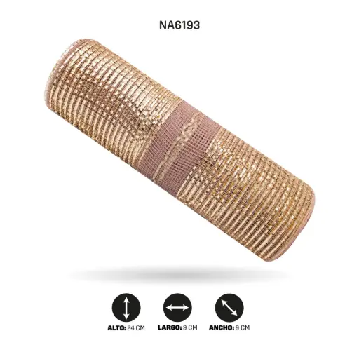 [NA6193] MALLA 24cm x 7m CHAMPAÑA ROSADO [PAC5125]