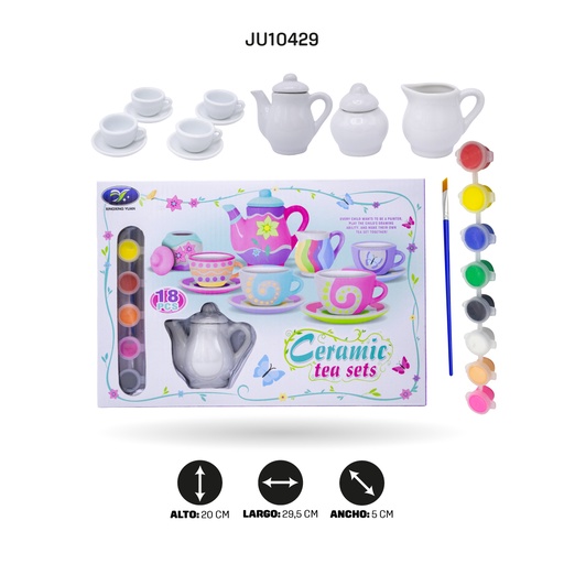 [JU10429] JUEGO DE TE - PINTA TUS CERAMICAS X 18 PIEZAS [868-E36]