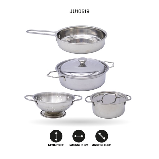 [JU10519] JUEGO DE OLLAS DE ACERO INOXIDABLE  [683G-2]