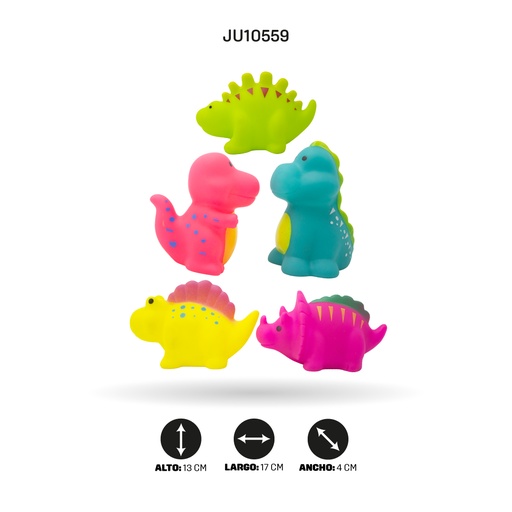 [JU10559] JUEGO DE CINCO DINOSAURIOS EN VINILO [SDH0045]