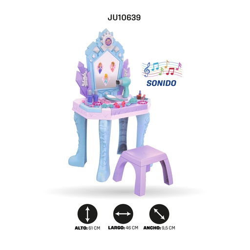 [JU10639] TOCADOR PRINCESA CON SONIDO Y ACCESOPRIOS [661-143]
