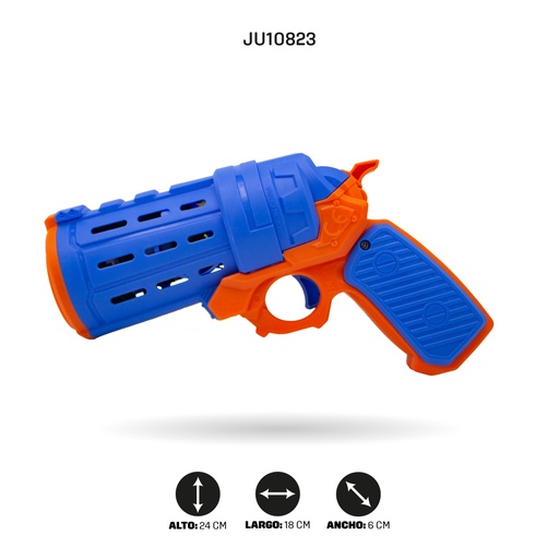 [JU10823] JUGUETE PISTOLA DE BURBUJAS CON VENTILADOR Y FUNCIÓN A BATERÍA  [JT718]