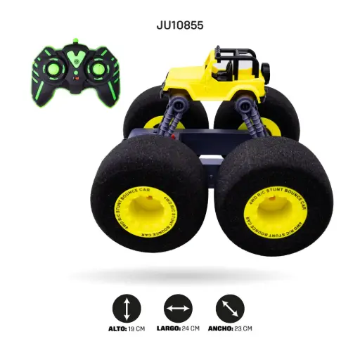 [JU10855] MONSTER TRUCK  RADIOCONTROL DE ACROBACIAS CON LLANTAS DE ESPUMA Y CARGADOR USB [809