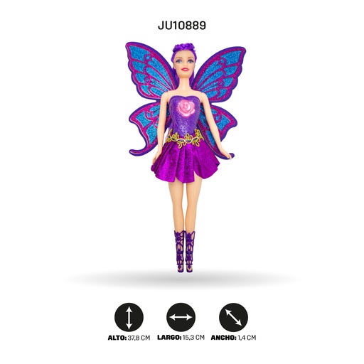 [JU10889] MUÑECA HADA MARIPOSA CON MÚSICA Y LUCES  [LY-2301]