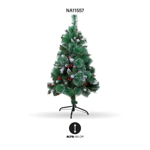 [NA11557] ARBOL DE NAVIDAD CON NIEVE Y CEREZOS 180 CM-700T [PAC5672]