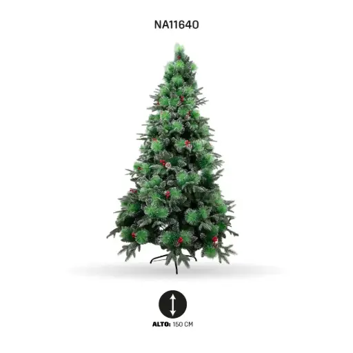 [NA11640] ARBOL DE NAVIDAD CON PINOS Y CEREZOS FE23007 150 CM/428T [PAC5604]