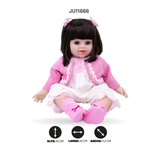 [JU11666] MUÑECO BEBÉ RECIEN NACIDA CON VESTIDO [33338]