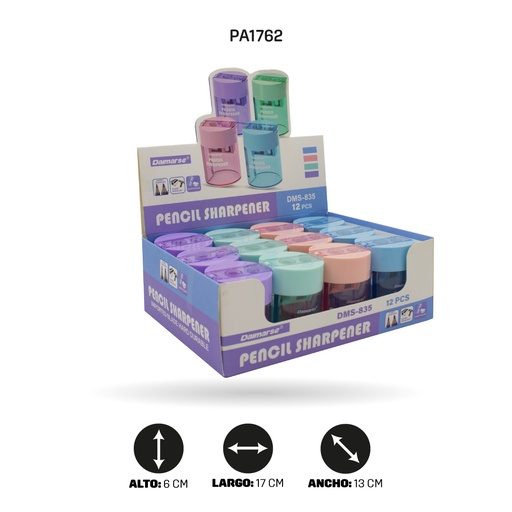 [PA1762] SACAPUNTAS DOBLE DMS-835 [PAC4877] DISPLAY X 12