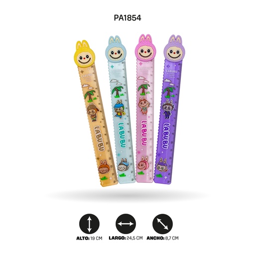 [PA1854] REGLA DE 15CM 9728A LABABU 4 COLORES DISPL X48 [PAC4597]
