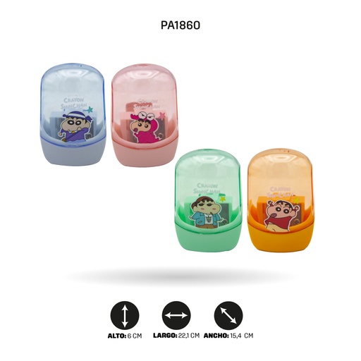 [PA1860] SACAPUNTAS DOBLE KM9328L CRAYON SHIN SHAN [PAC4600] DISPLAY X 20