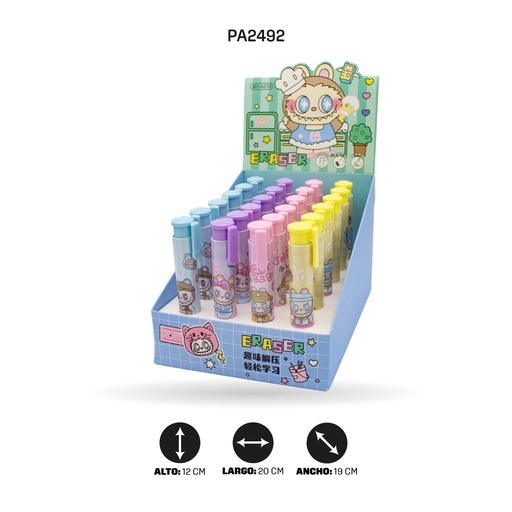[PA2492] BORRADOR CON MOTIVO DE GATO, 4 MOTIVOS BD-6210 [PAC4633] DISPLAY X 24
