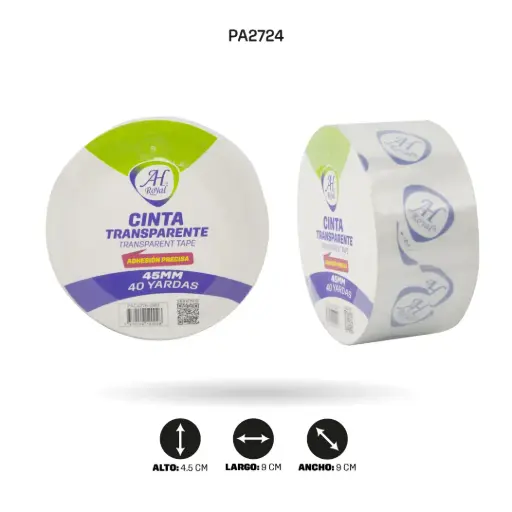 [PA2724] CINTA TRANSPARENTE  NUEVA PRESENTACION 45 mm x 40 yd [PAC4776-3981-2724]