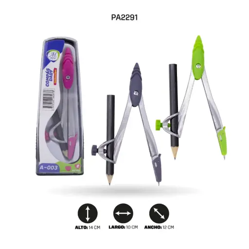 [PA2291] COMPÁS AH ROYAL DADY CAJA PLASTICA A-003 [PAC4852]