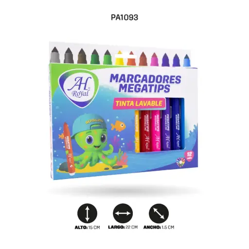 [PA1093] MARCADORES AH ROYAL MEGATIPS X 12 UND [PAC5908-1093]