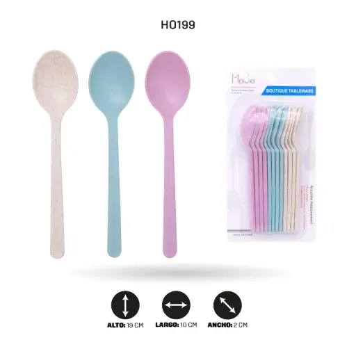 [HO199] CUCHARA PEQUEÑA TONO PASTEL 12PCS [PAC6435]