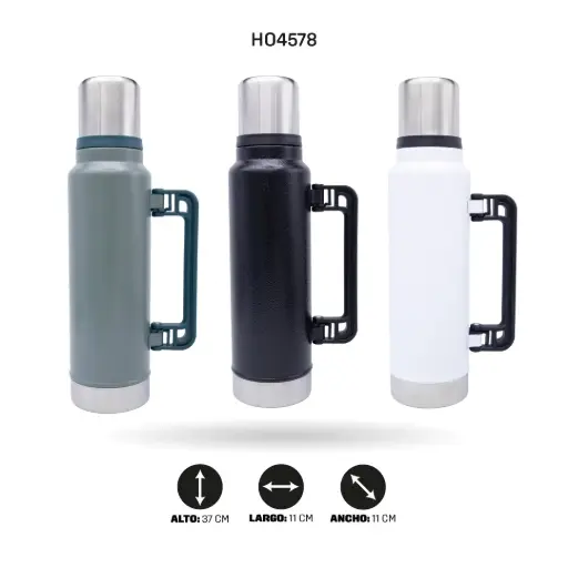 [HO4578] TERMO ACERO INOXIDABLE 304 1300 ml CON MANIJA JS-1997  [PAC5930]