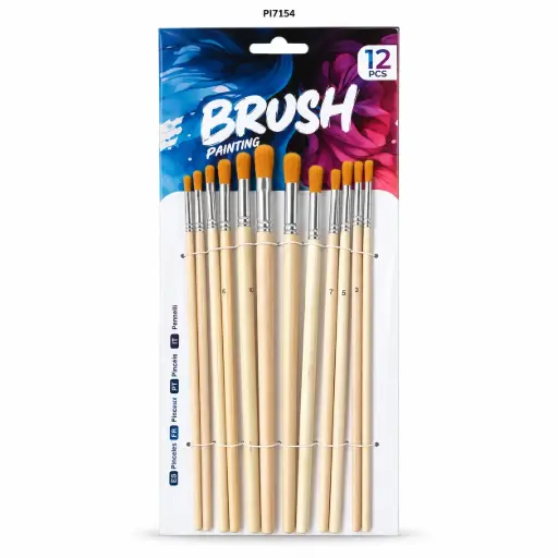 [PI7154] PINCEL NYLON REDONDO BRUSH X 12 PCS - DEL 1 AL 12  [PAC7127]
